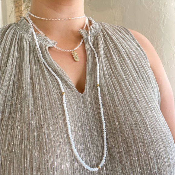 Oak & Ivy crystal beaded necklace 36” grey - Picture 3 of 3